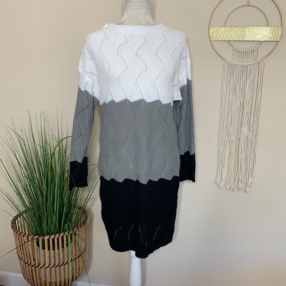nwot // shein pointelle light sweater dress tunic